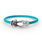 [Clover Jewelry]FORCE LARGE HORSESHOE BLACK WHITE DIAMOND BRACELET SILVER