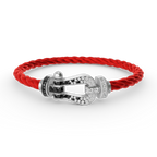 [Clover Jewelry]FORCE LARGE HORSESHOE BLACK WHITE DIAMOND BRACELET SILVER