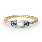 [Clover Jewelry]FORCE LARGE HORSESHOE BLACK DIAMOND BRACELET SILVER