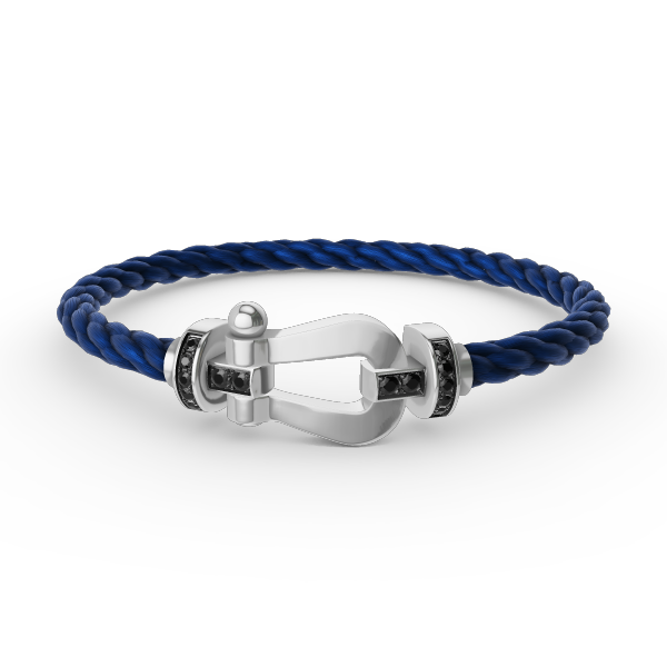 [Clover Jewelry]FORCE LARGE HORSESHOE BLACK DIAMOND BRACELET SILVER