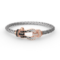 [Clover Jewelry]FORCE LARGE HORSESHOE BLACK WHITE DIAMOND BRACELET ROSE GOLD