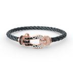 [Clover Jewelry]FORCE LARGE HORSESHOE BLACK WHITE DIAMOND BRACELET ROSE GOLD