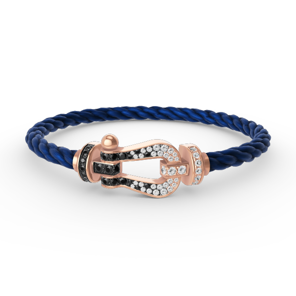 [Clover Jewelry]FORCE LARGE HORSESHOE BLACK WHITE DIAMOND BRACELET ROSE GOLD