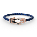 [Clover Jewelry]FORCE LARGE HORSESHOE BLACK WHITE DIAMOND BRACELET ROSE GOLD