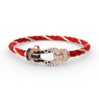 [Clover Jewelry]FORCE LARGE HORSESHOE BLACK WHITE DIAMOND BRACELET ROSE GOLD