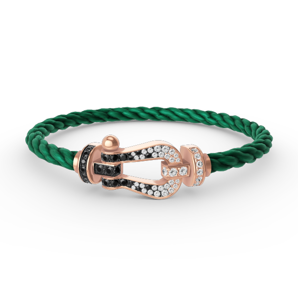 [Clover Jewelry]FORCE LARGE HORSESHOE BLACK WHITE DIAMOND BRACELET ROSE GOLD