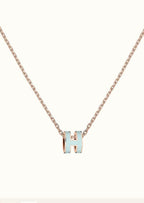 [Clover Jewelry]POP H LIGHT BLUE NECKLACE