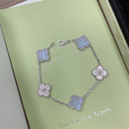 [Clover Jewelry]CLOVER  5 MOTIF DIAMOND PURPLE CHALCEDONY BRACELET SILVER