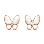 [Clover Jewelry]BUTTERFLY MOP DIAMOND EARRINGS