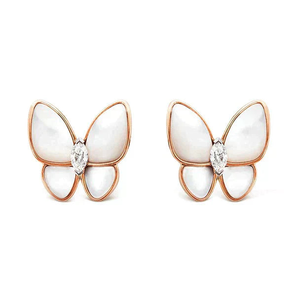 [Clover Jewelry]BUTTERFLY MOP DIAMOND EARRINGS