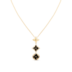 [Clover Jewelry]STAR AND SUN ONYX PINK GOLD NECKLACE