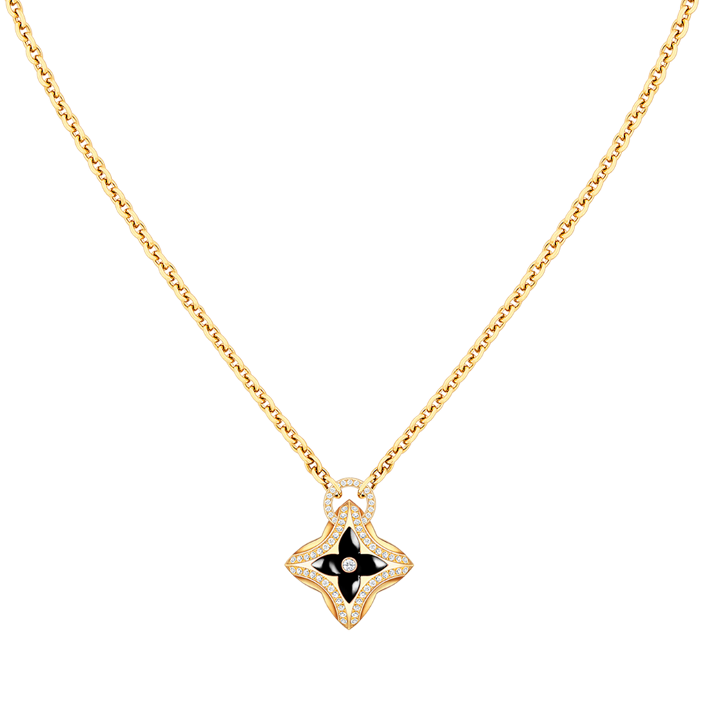 [Clover Jewelry]STAR PEDANT PINK GOLD DIAMOND NECKLACE