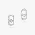 [Clover Jewelry]So Move Pave_-Set Diamond Earrings in Silver