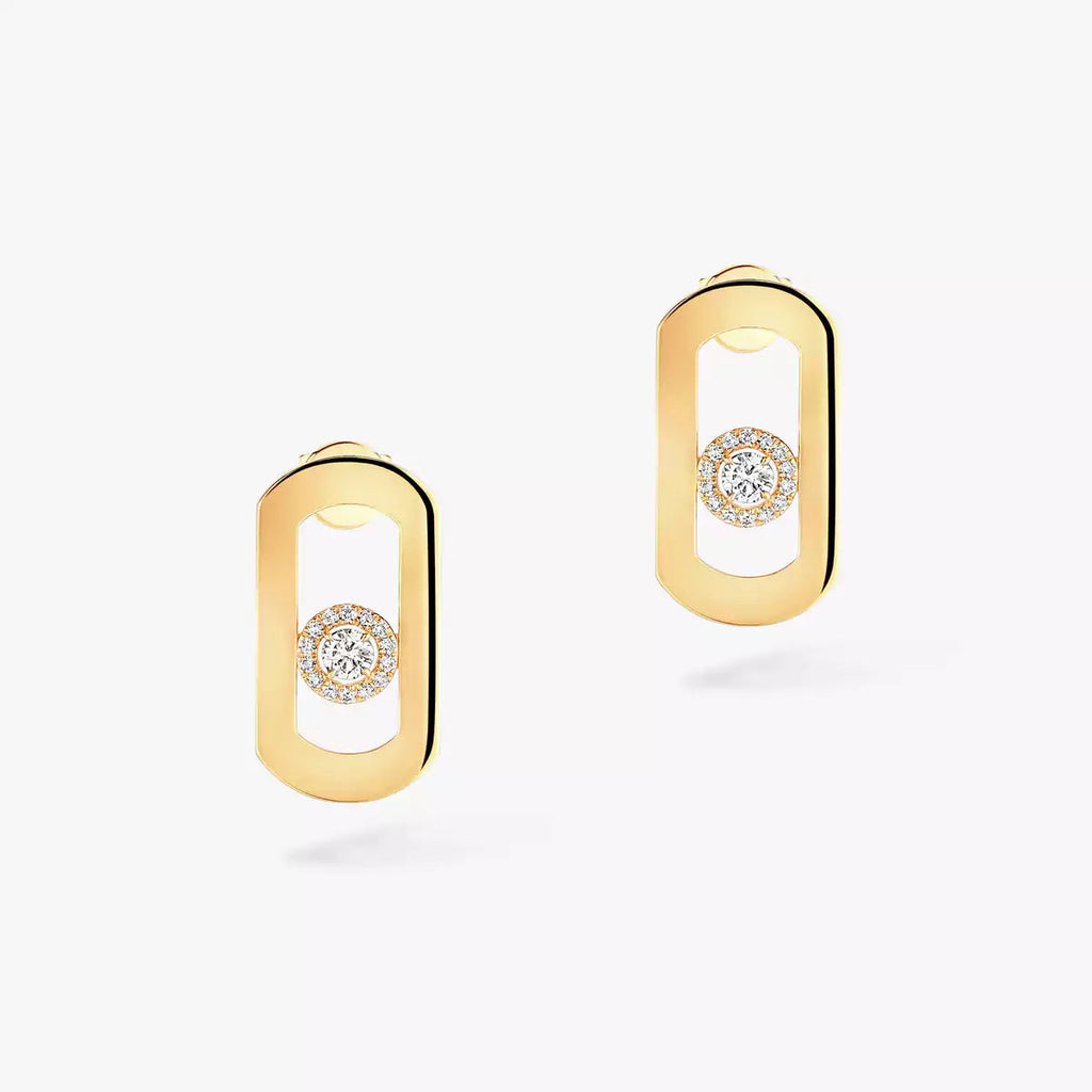 [Clover Jewelry]So Move Diamond Earrings in Yellow Gold