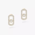 [Clover Jewelry]So Move Pave_-Set Diamond Earrings in Silver