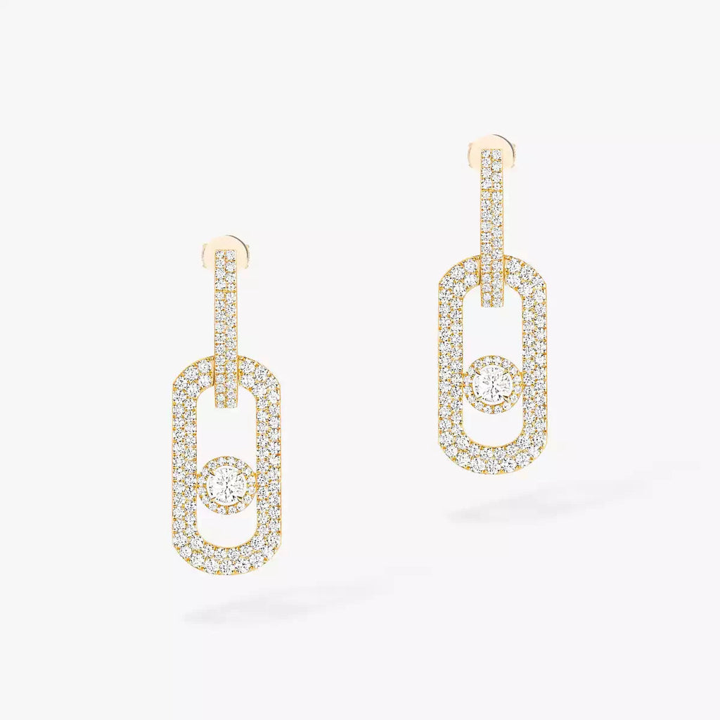 [Clover Jewelry]So Move XL Pave_-Set Diamond Pendant Earrings