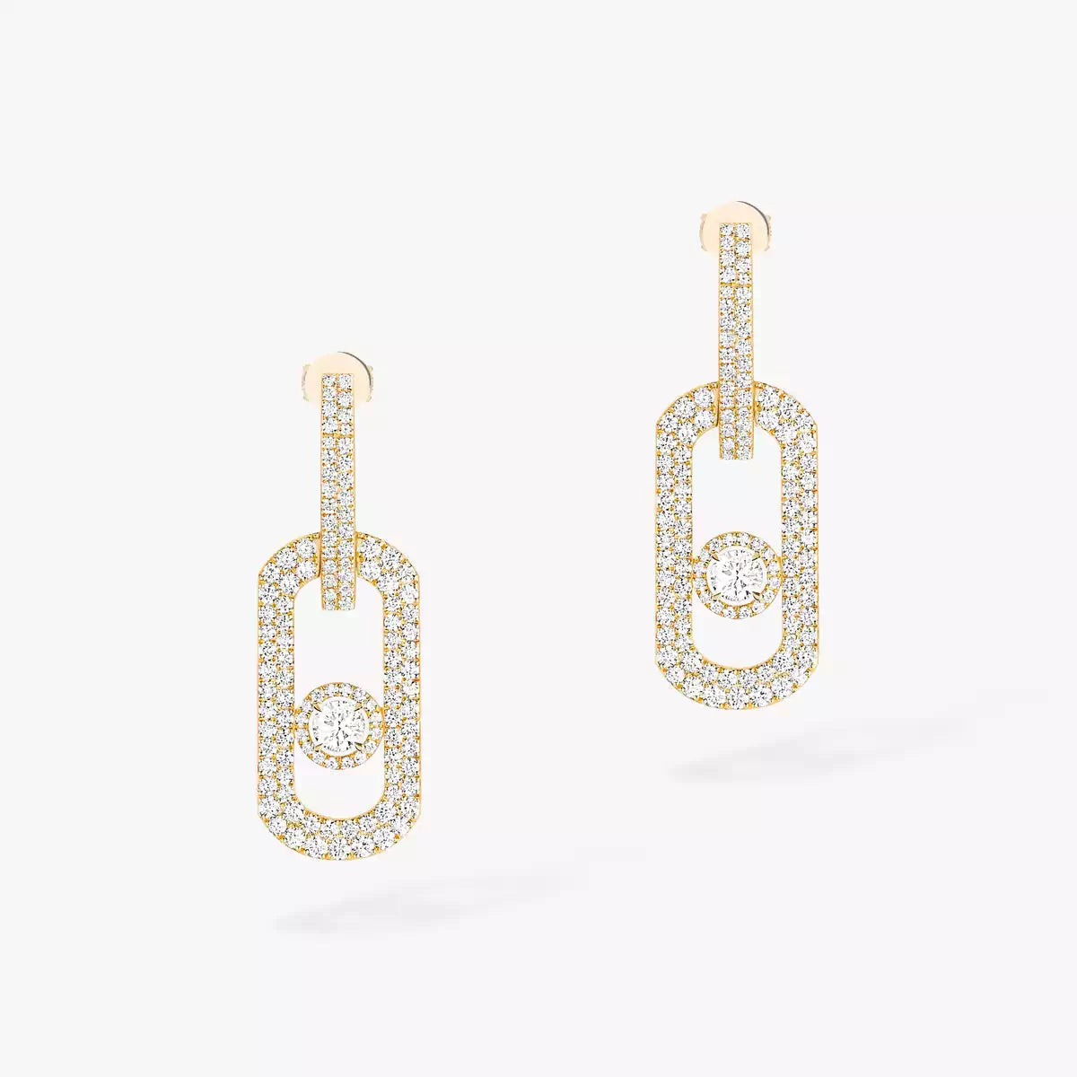 [Clover Jewelry]So Move XL Pave_-Set Diamond Pendant Earrings