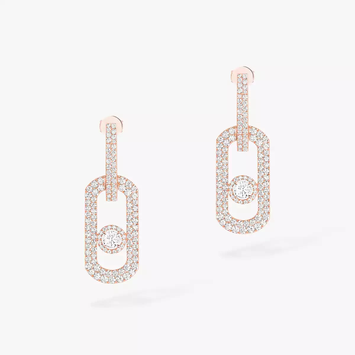 [Clover Jewelry]So Move XL Pave_-Set Diamond Pendant Earrings