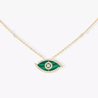 [Clover Jewelry]Lucky Eye Diamond Necklace in Rose Gold and Turquoise