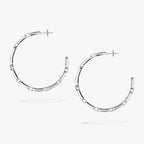 [[Clover Jewelry]Move Link Diamond Hoop Earrings
