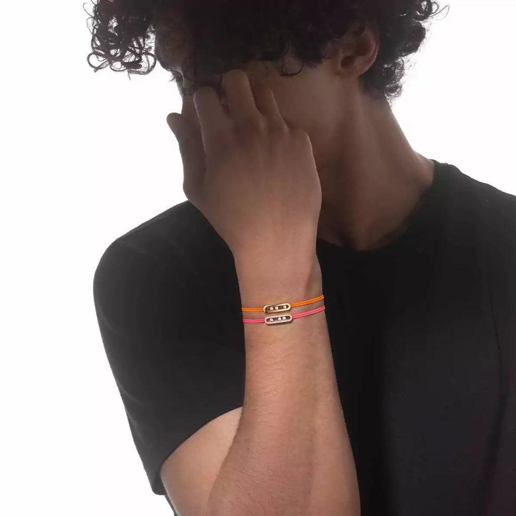 [Clover Jewelry]Messika Care(s) pink cord pavé bracelet