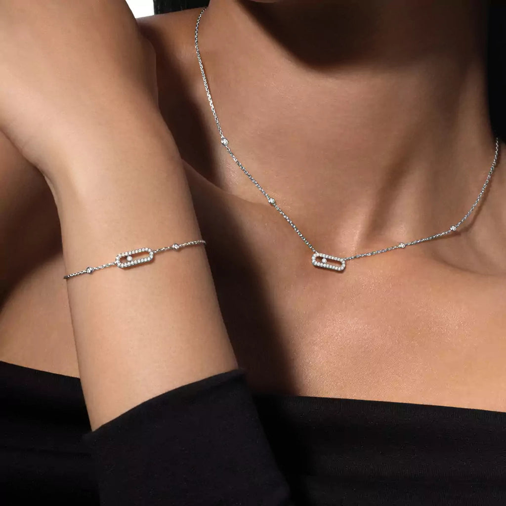 [Clover Jewelry]Diamond Necklace Move Uno