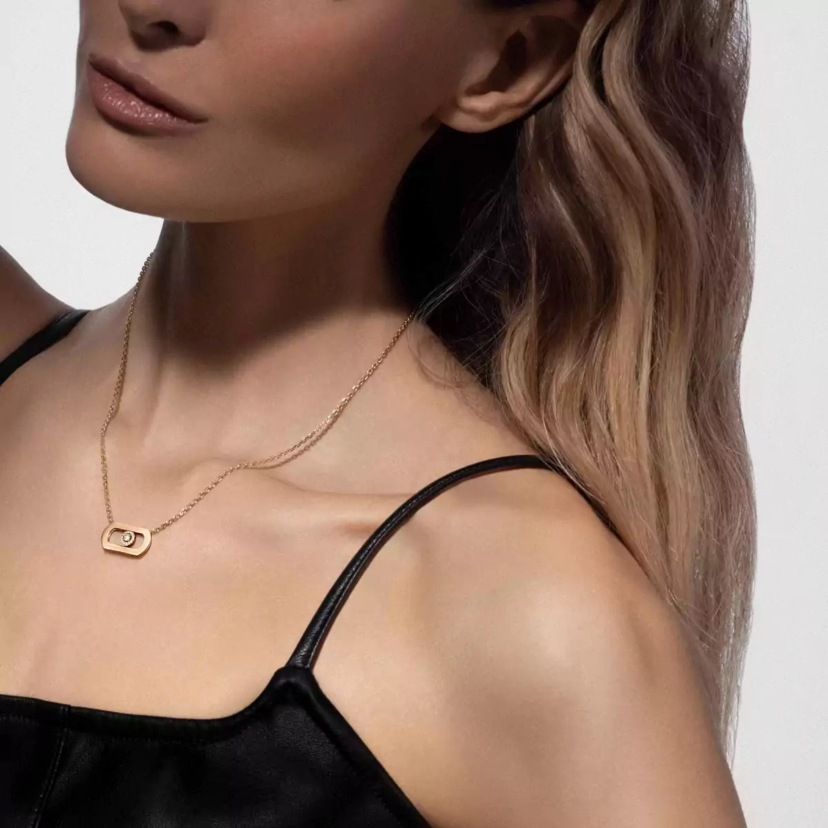 [Clover Jewelry]So Move Diamond Necklace in Gold