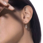 [Clover Jewelry]Move Uno Single Diamond Hoop Earring