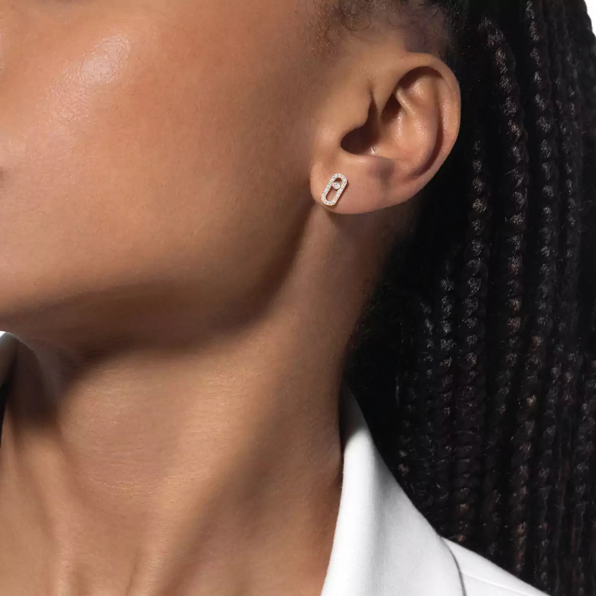 [Clover Jewelry]Move Uno Diamond Earrings
