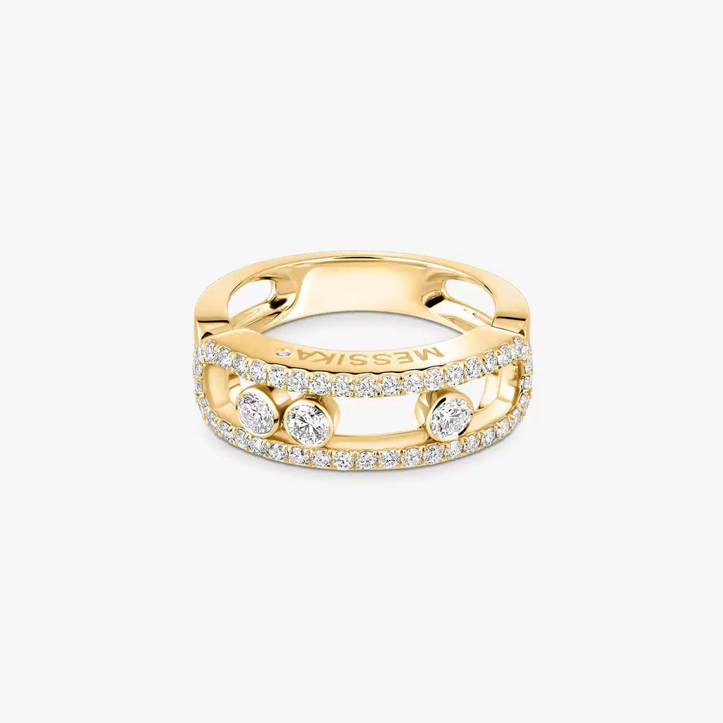 [Clover Jewelry] Move Gold Diamond Pave_ Ring