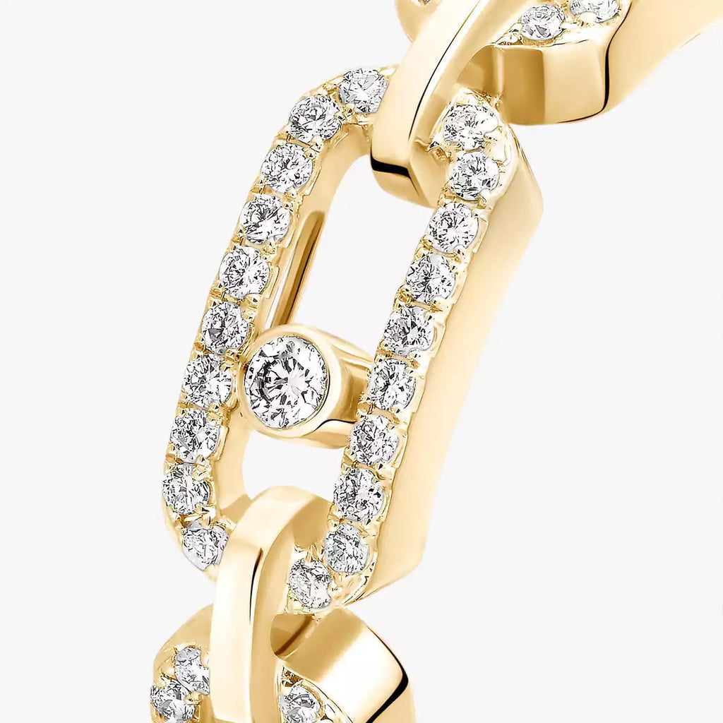 [Clover Jewelry]Move Link Pave_-Set Diamond Ring in Gold