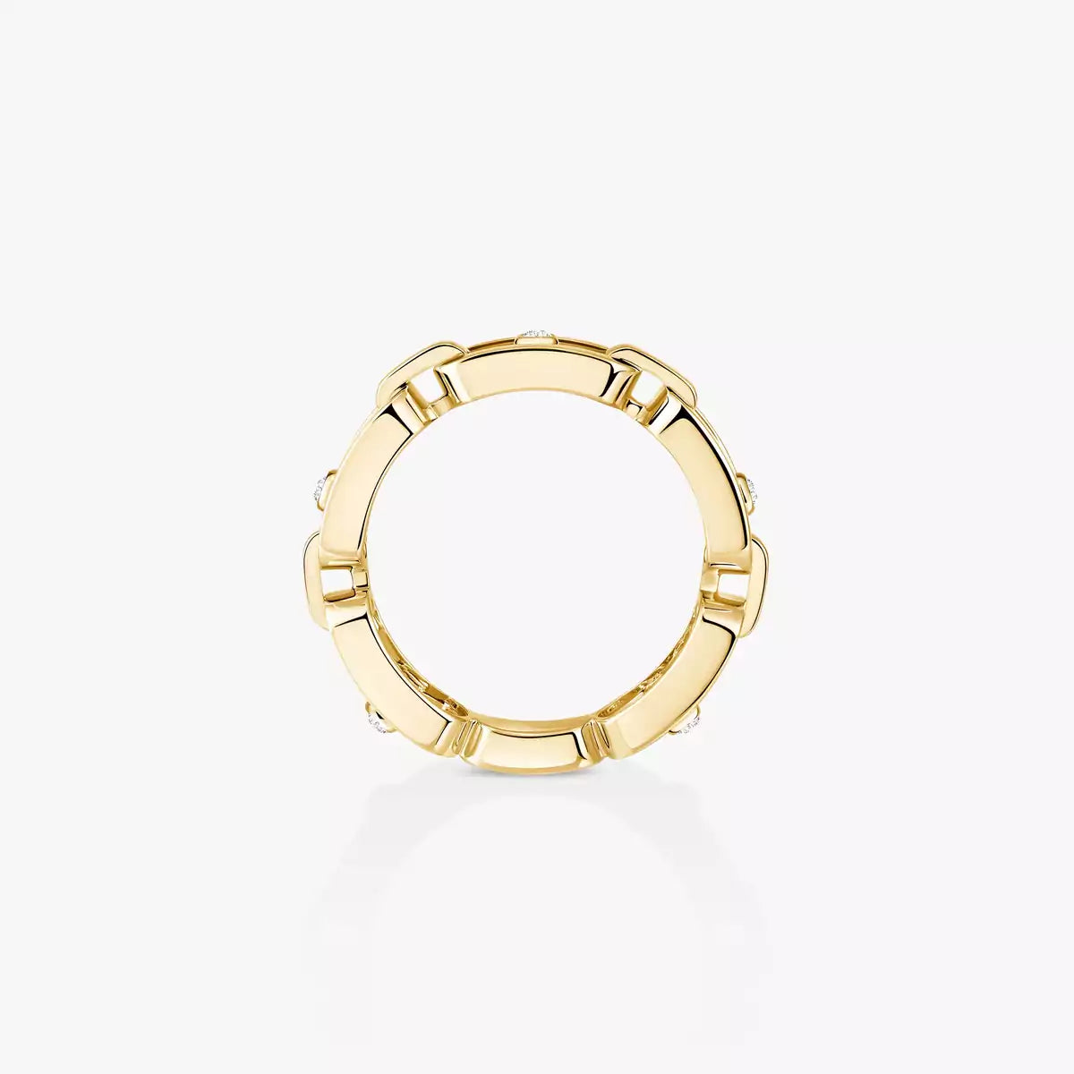 [Clover Jewelry]Move Link Pave_-Set Diamond Ring in Gold