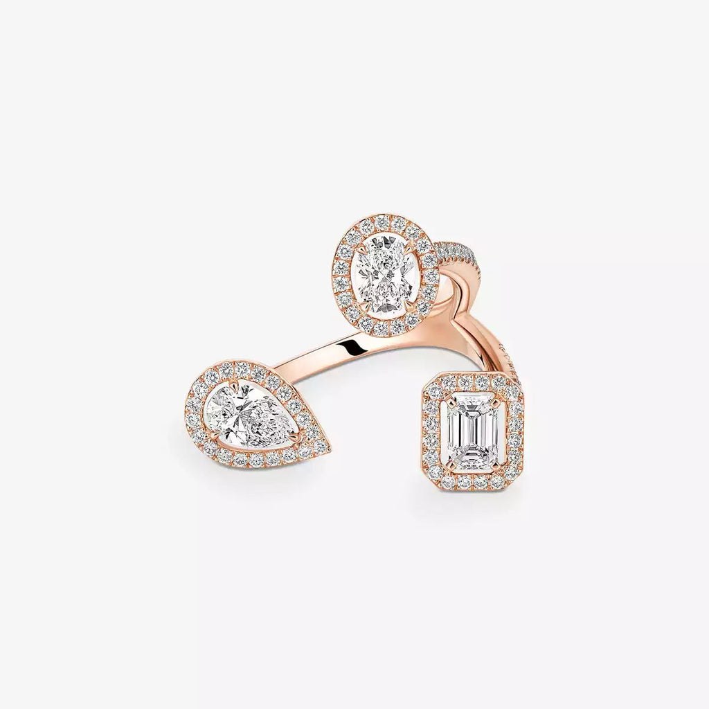 [[Clover Jewelry] Diamond Ring 0,25ct My Twin Trilogy