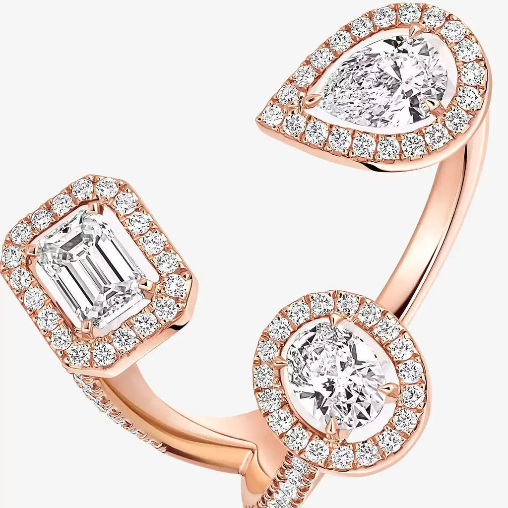 [[Clover Jewelry] Diamond Ring 0,25ct My Twin Trilogy