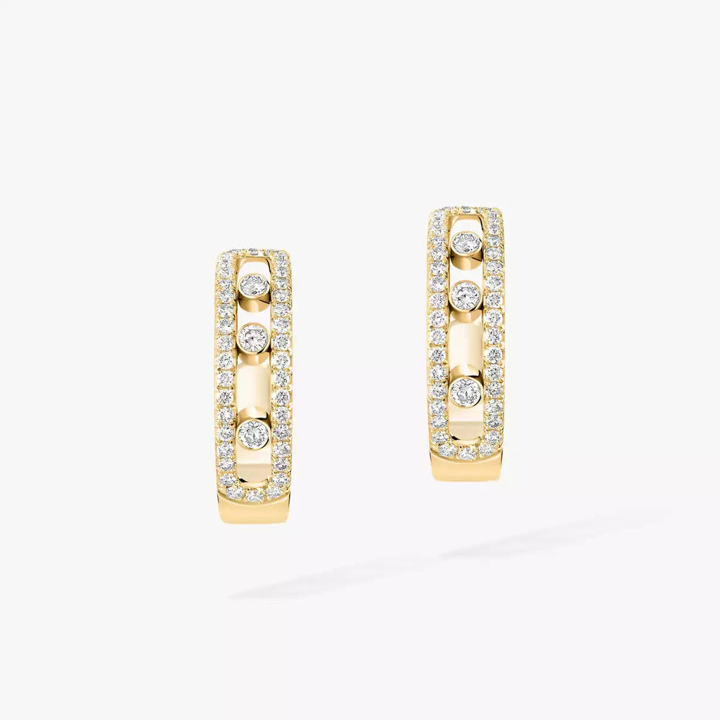 [Clover Jewelry]Diamond Pave_ Hoop Earrings Move