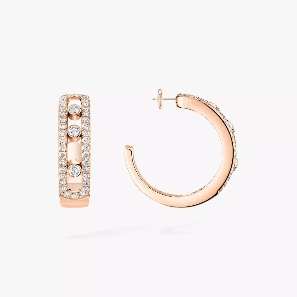 [Clover Jewelry]Diamond Pave_ Hoop Earrings Move