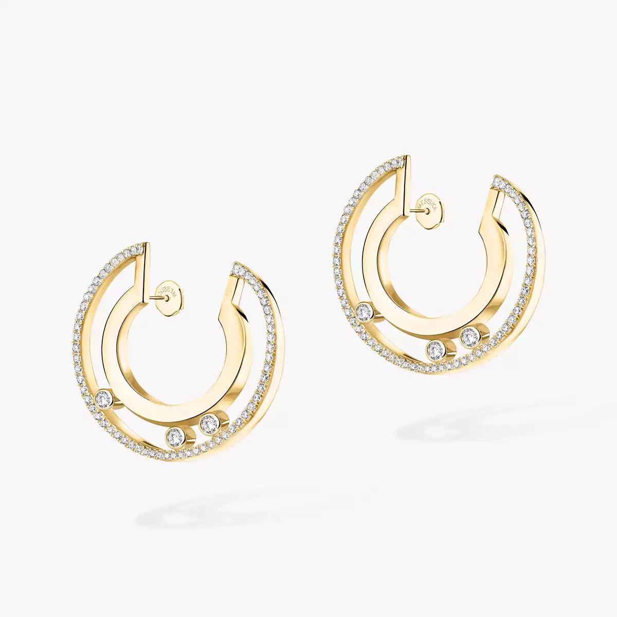 [Clover Jewelry]Move Romane Small Diamond Hoop Earrings