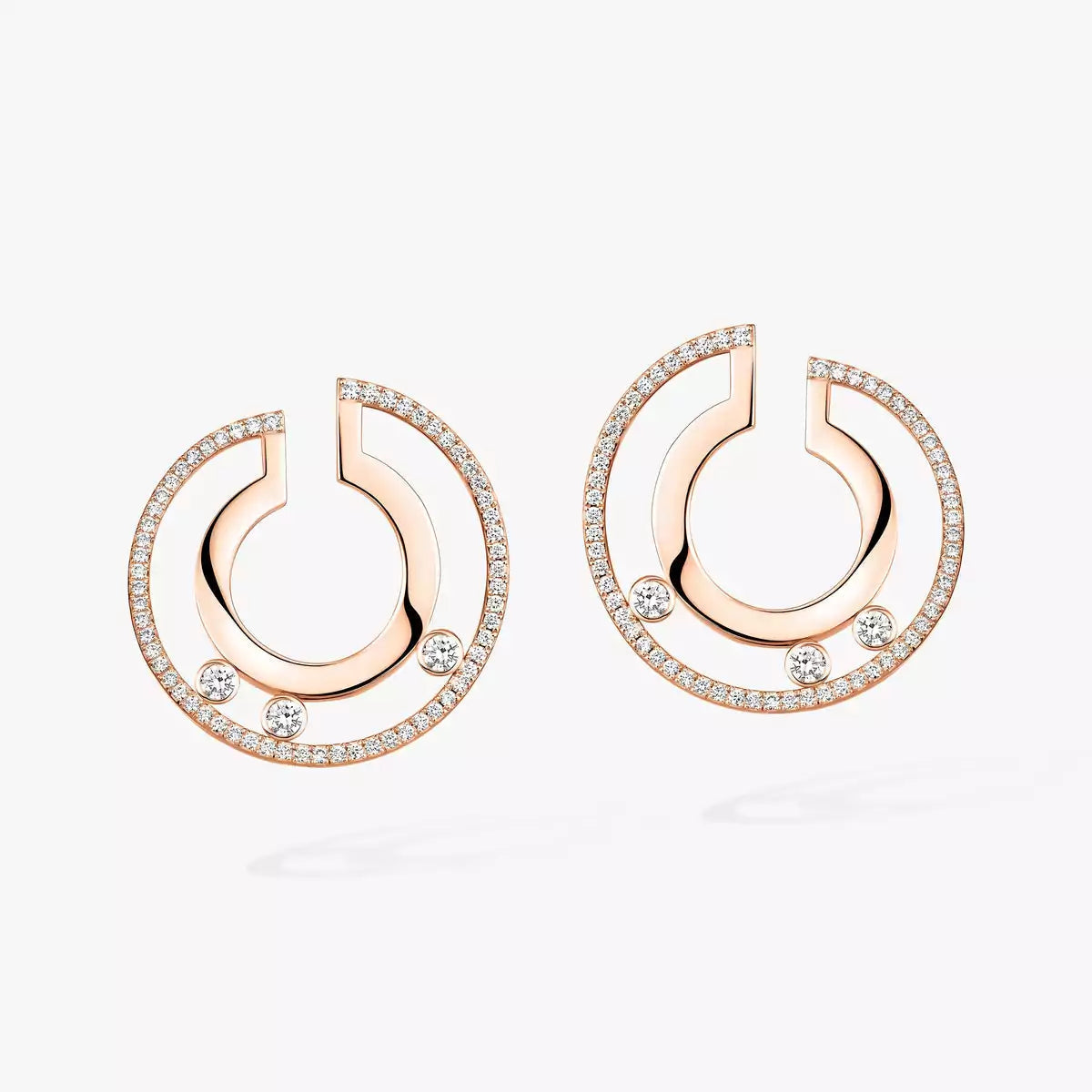 [Clover Jewelry]Move Romane Small Diamond Hoop Earrings