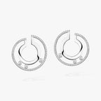 [Clover Jewelry]Move Romane Small Diamond Hoop Earrings