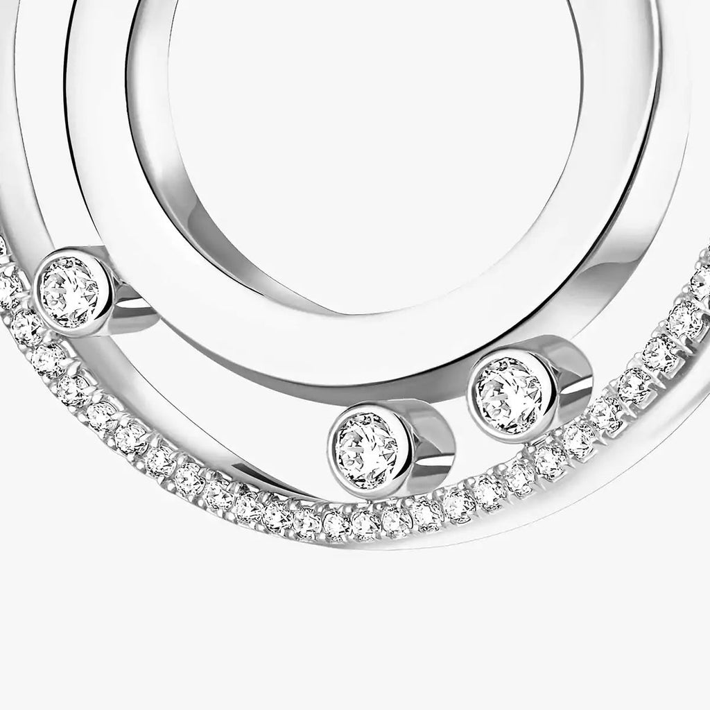 [Clover Jewelry]Move Romane Small Diamond Hoop Earrings