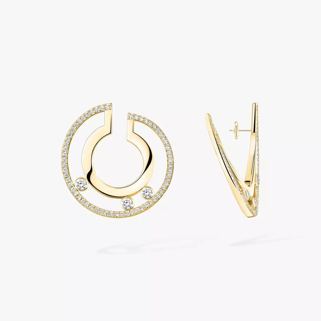 [Clover Jewelry]Move Romane Small Diamond Hoop Earrings