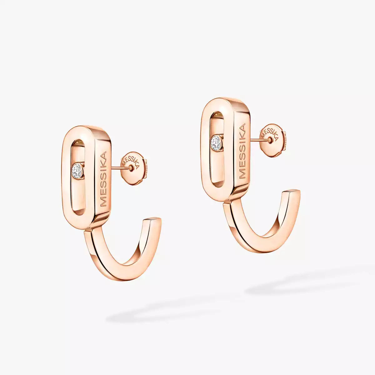 [Clover Jewelry]Diamond Mini Hoop Earrings Move Classique