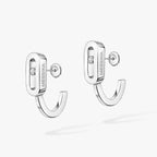 [Clover Jewelry]Diamond Mini Hoop Earrings Move Classique