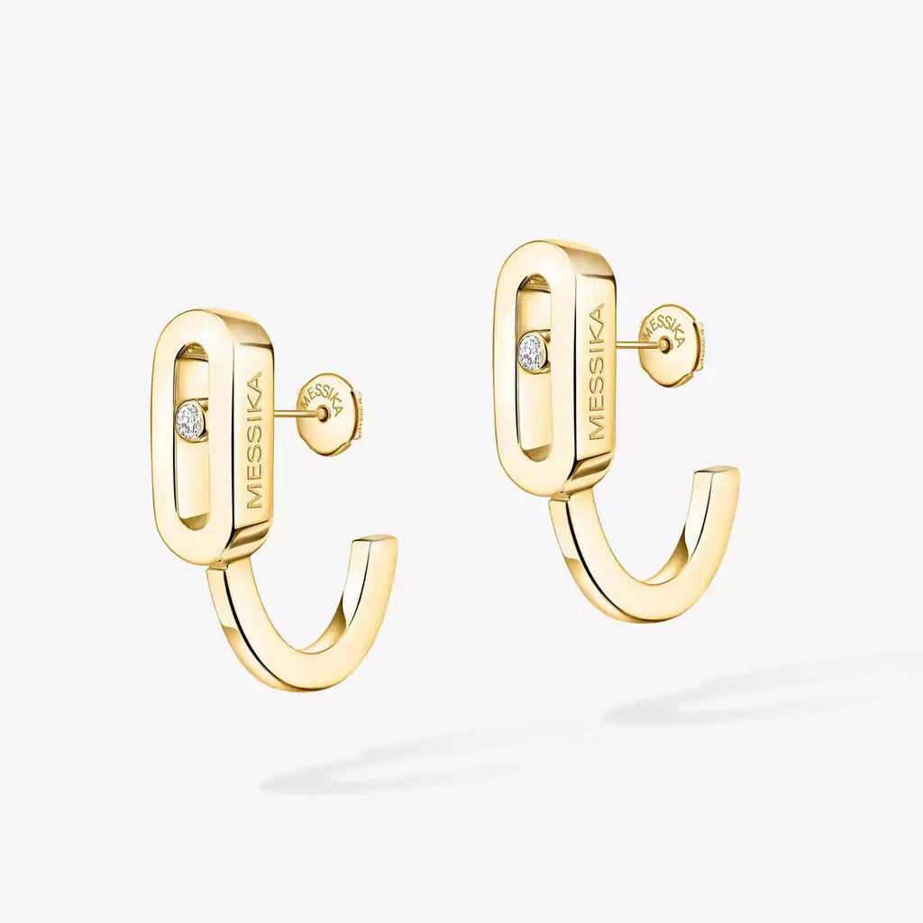 [Clover Jewelry]Diamond Mini Hoop Earrings Move Classique