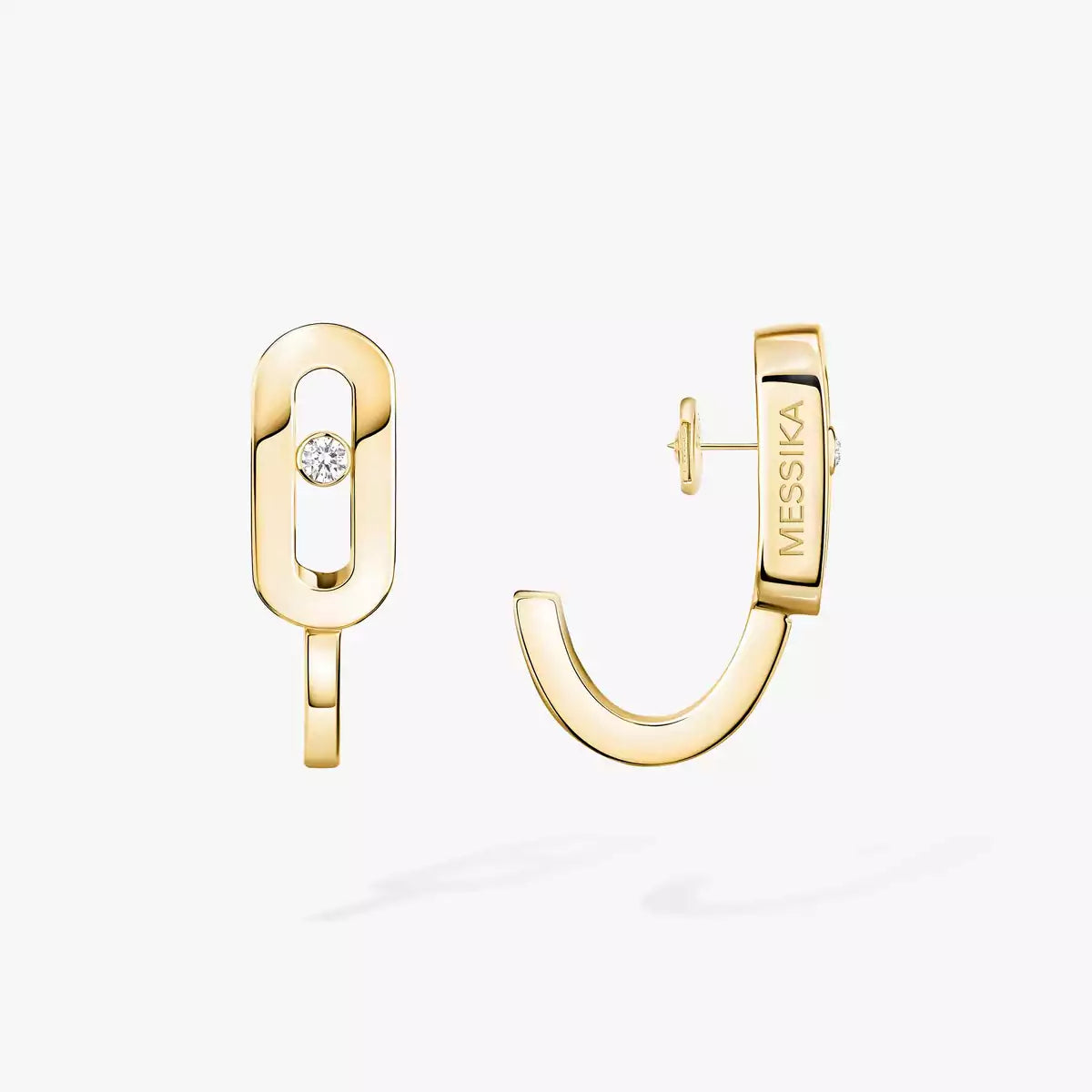 [Clover Jewelry]Diamond Mini Hoop Earrings Move Classique