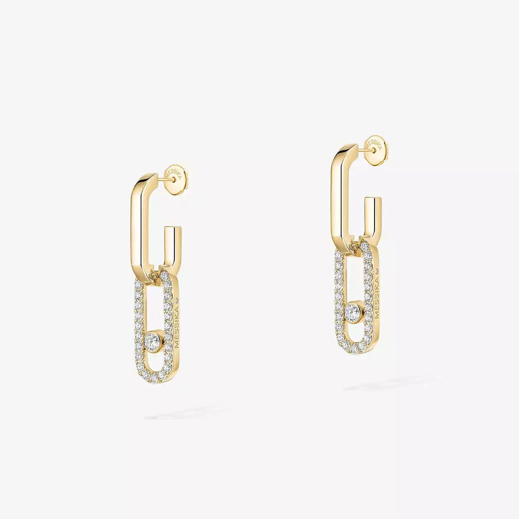 [Clover Jewelry]Move Link Diamond Earrings