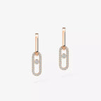 [Clover Jewelry]Move Link Diamond Earrings