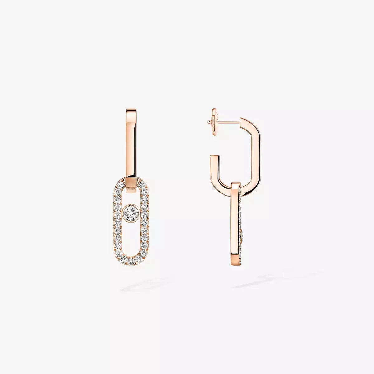 [Clover Jewelry]Move Link Diamond Earrings