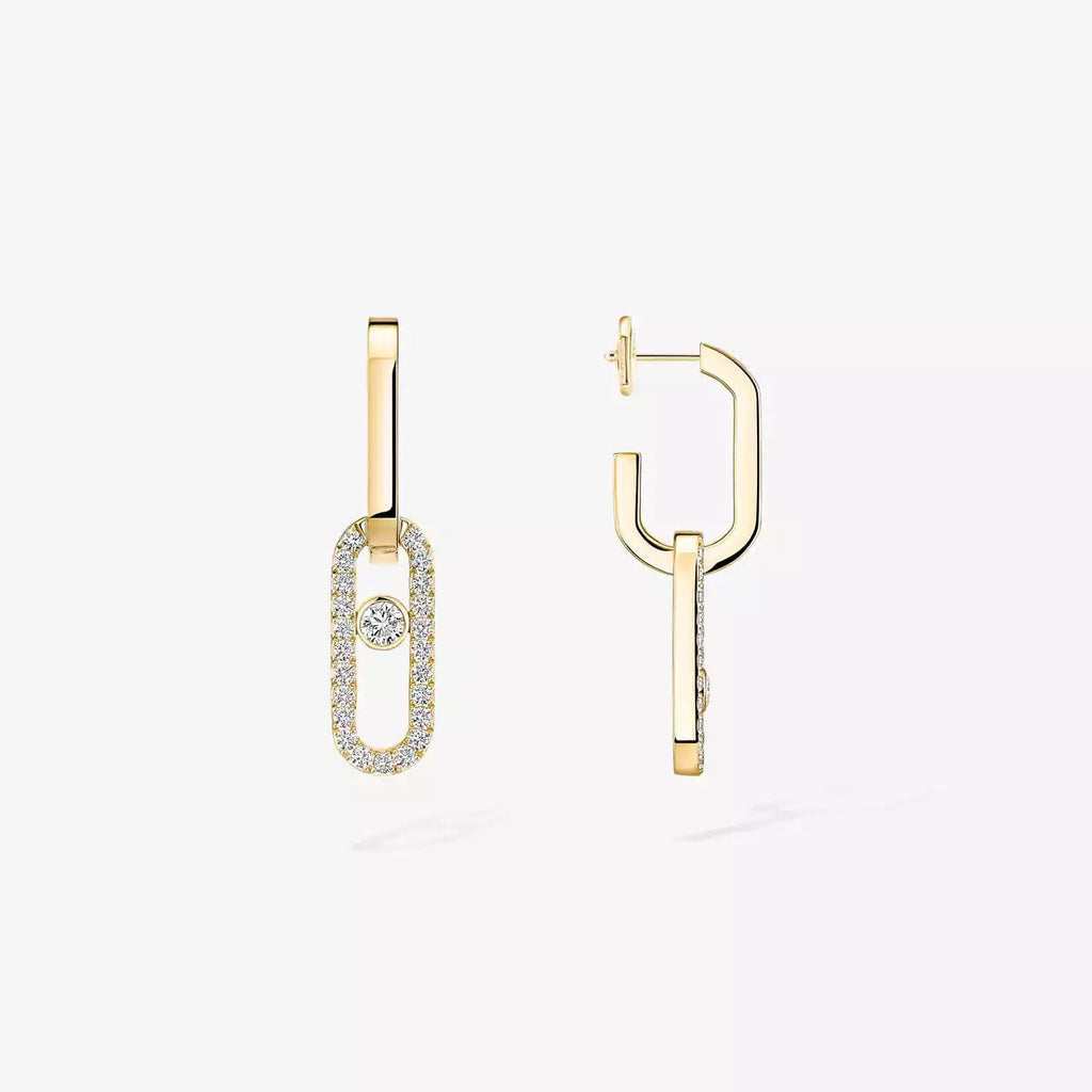 [Clover Jewelry]Move Link Diamond Earrings