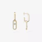[Clover Jewelry]Move Link Diamond Earrings